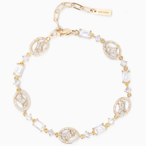 Bracelet Iced signature doré (6-7")